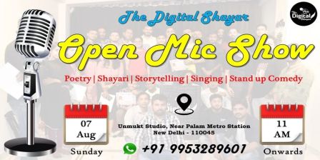 Poetry, Singing and Storytelling Open Mic Event Delhi - The Digital Shaya