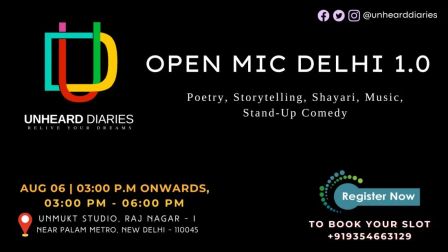 Poetry and Storytelling Open Mic Delhi Event - Unheard Diaries
