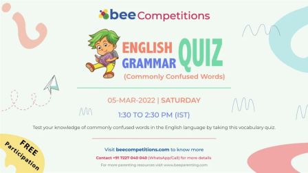 English Grammar (Commonly Confused Words Quiz) Competition For Children