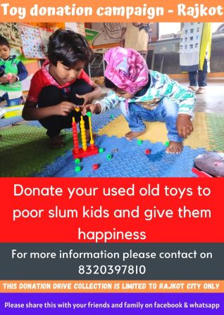 Donate Old Used Kids Toys Toy Donations for Children - RAJKOT - Raksha Bandhan special