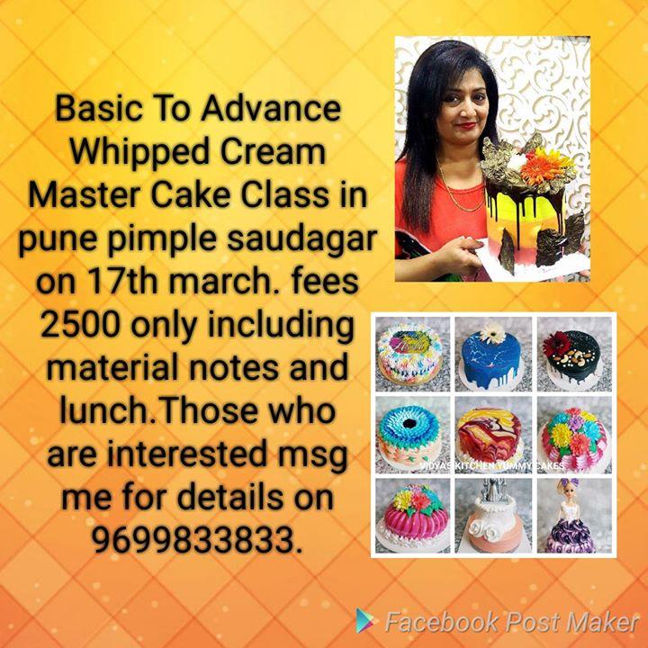 Basic To Advance Whipped Cream Master Cake Class In PUNE