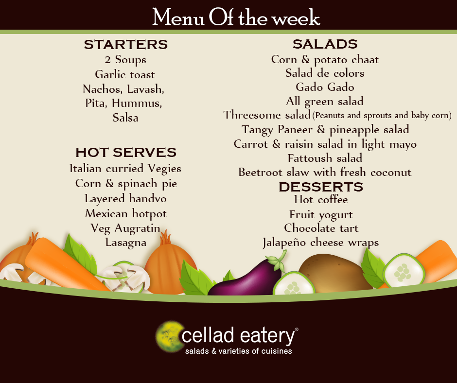 Menu of the Week - at Cellad Eatery