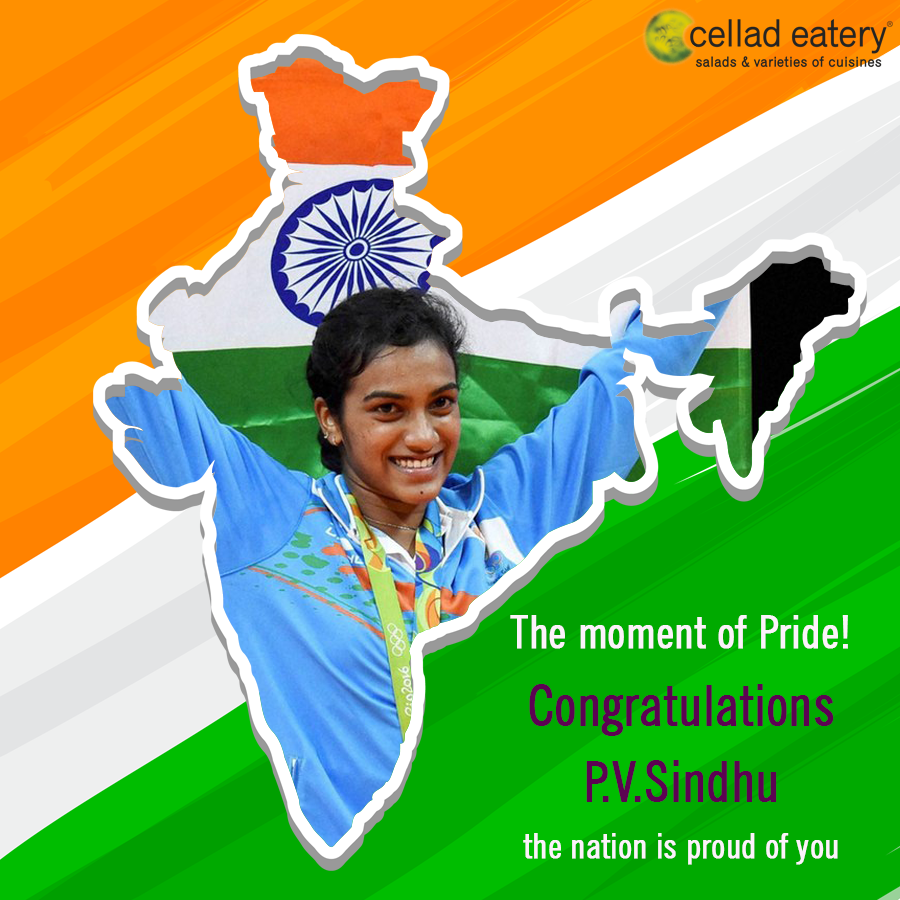 Congratulations to P V Sindhu - Good Wishes by Cellad Eatery