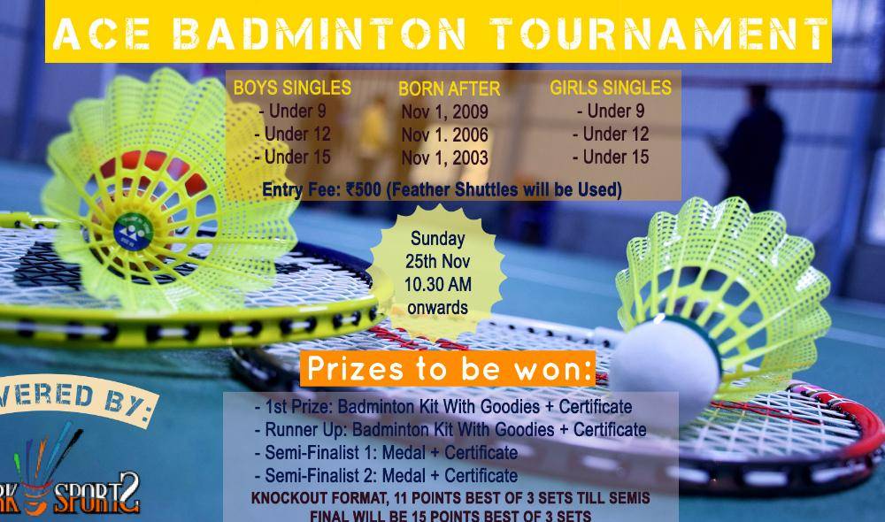 Ace Badminton Tournament for Kids (Feather Shuttle)