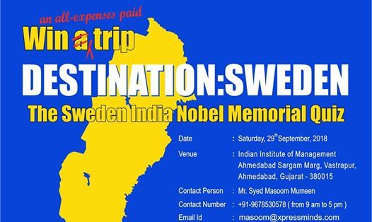The Sweden India Nobel Memorial Quiz 2018 - Ahmedabad