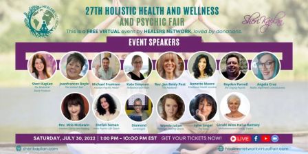 *Global Virtual Psychic, Holistic Health, Wellness Fair Zoom-15 Speakers-9 Hours-Free Readings