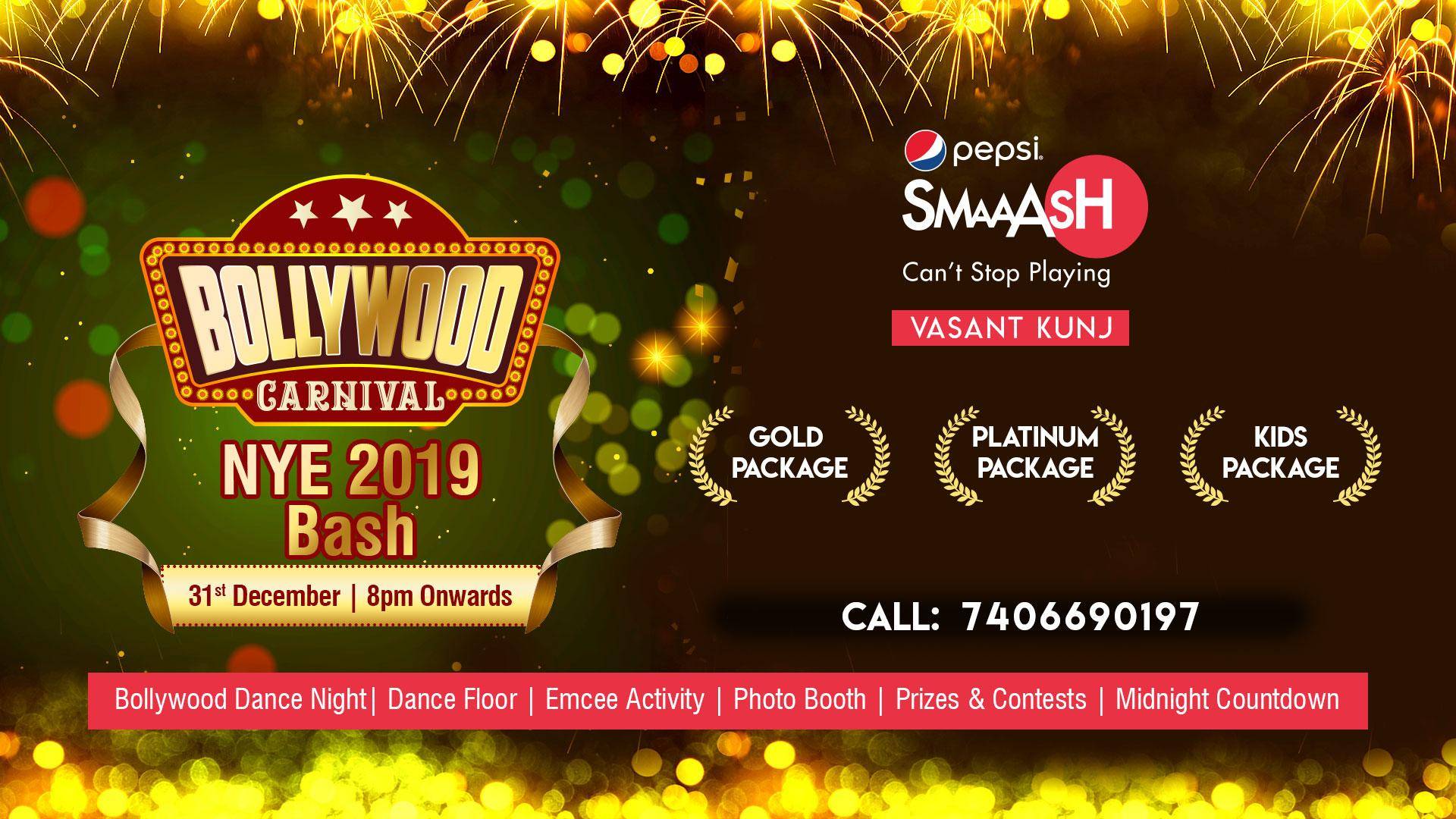 New Year Eve 2019 Carnival Dance Party at Smaaash! ( Ambience Mall Vasant Kunj Delhi)