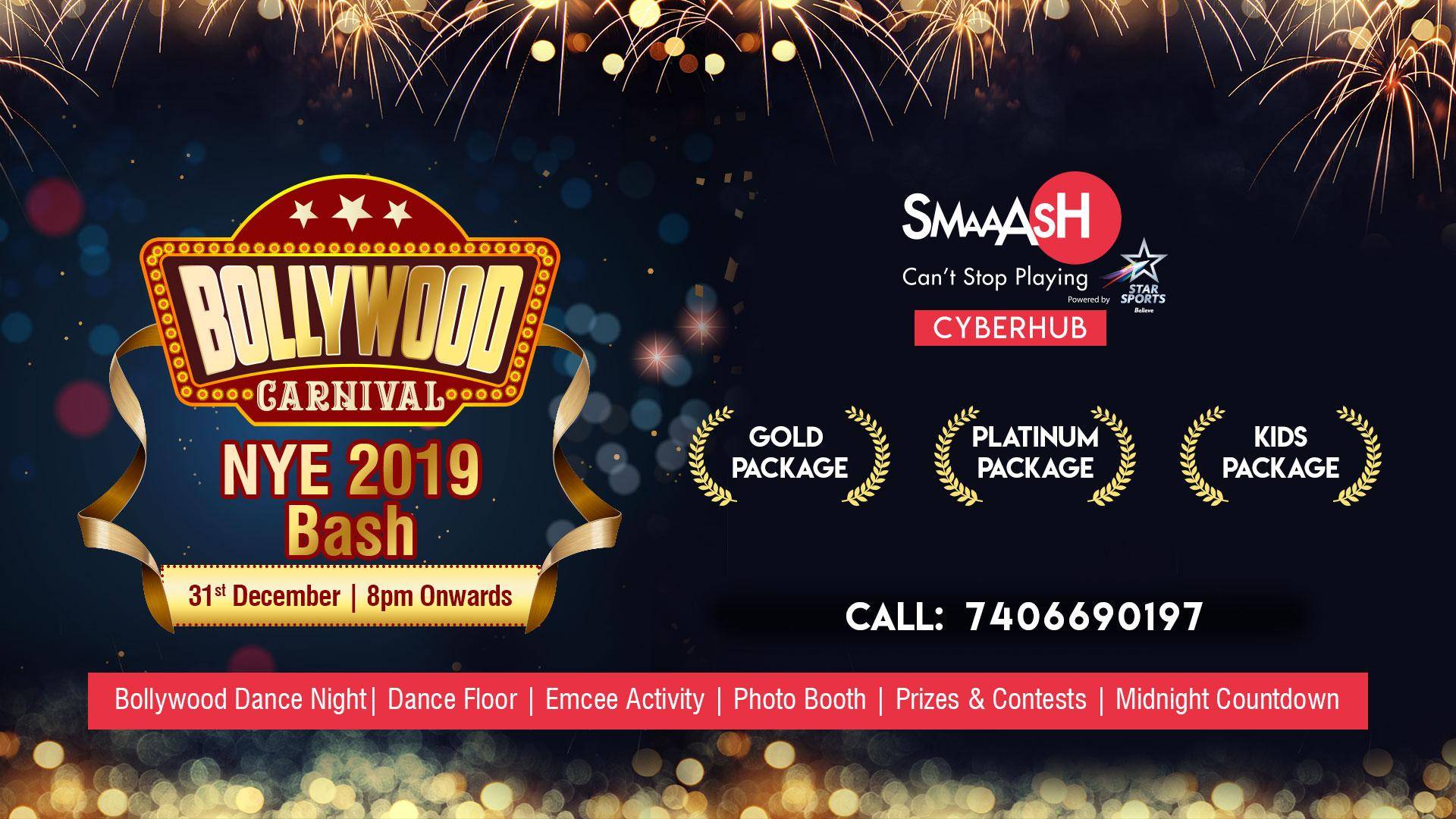 New Year Eve 2019 Carnival Dance Party at Smaaash! (Cyberhub Gurgaon)