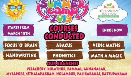 Exciting summer camp for Kids up to 14 years - 2019 Chennai - With The Brainbay Team