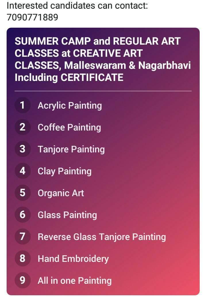 Certification Art Classes - With Akshatha Avinash